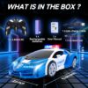 DEERC Transform Remote Control Car, 2.4GHz Robot RC Cars, 1:18 Scale Police Car Toy One-Button Deformation & 360° Rotating Drifting for Kids Boys Age 4-7 8-12